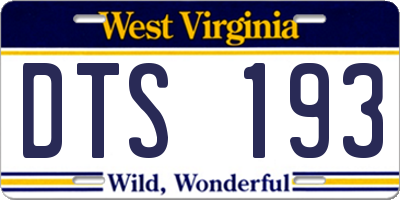WV license plate DTS193