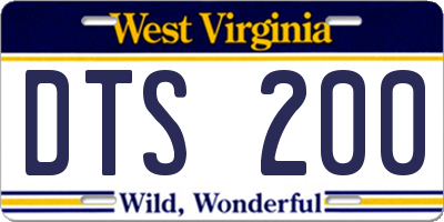 WV license plate DTS200