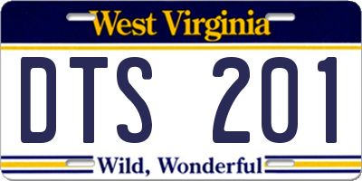 WV license plate DTS201