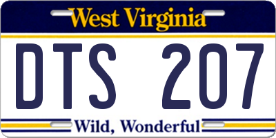 WV license plate DTS207