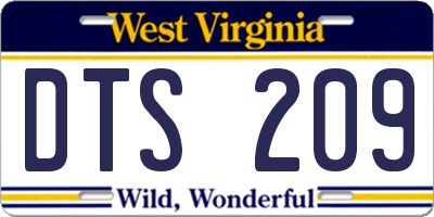 WV license plate DTS209