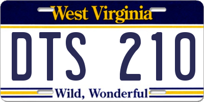 WV license plate DTS210