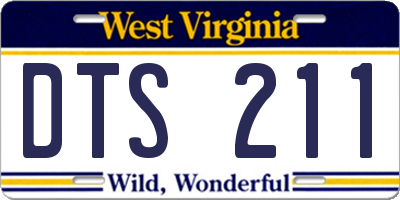 WV license plate DTS211