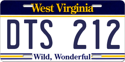 WV license plate DTS212