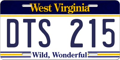 WV license plate DTS215