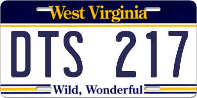 WV license plate DTS217