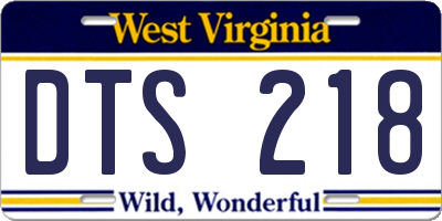 WV license plate DTS218