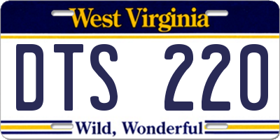 WV license plate DTS220