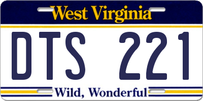 WV license plate DTS221