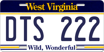 WV license plate DTS222