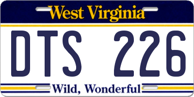 WV license plate DTS226