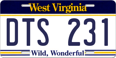 WV license plate DTS231