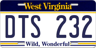 WV license plate DTS232