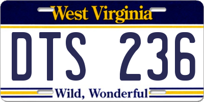 WV license plate DTS236
