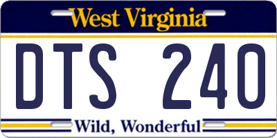 WV license plate DTS240