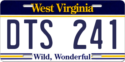 WV license plate DTS241