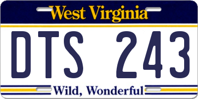WV license plate DTS243