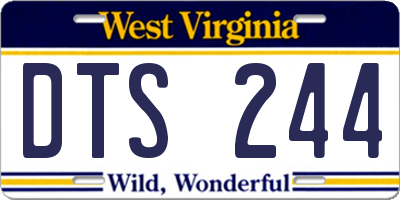 WV license plate DTS244