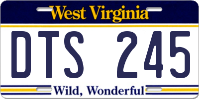 WV license plate DTS245
