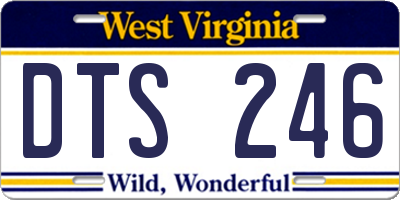 WV license plate DTS246
