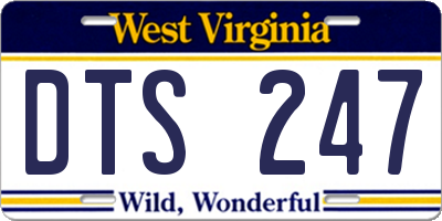 WV license plate DTS247