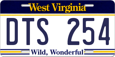 WV license plate DTS254