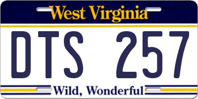 WV license plate DTS257