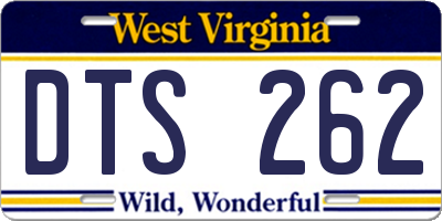 WV license plate DTS262
