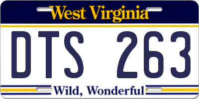 WV license plate DTS263