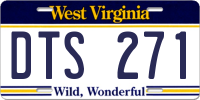 WV license plate DTS271