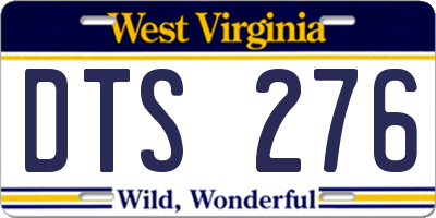 WV license plate DTS276