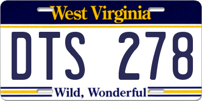 WV license plate DTS278