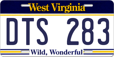 WV license plate DTS283