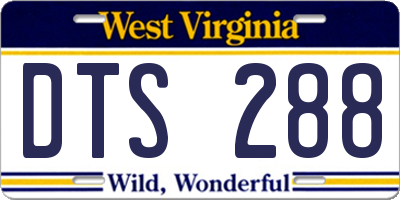 WV license plate DTS288