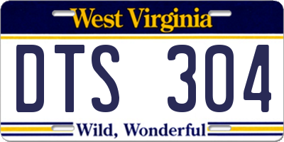 WV license plate DTS304