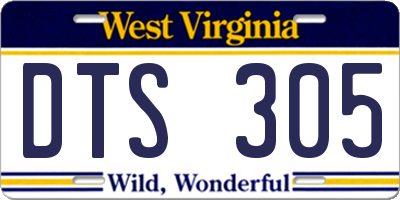 WV license plate DTS305