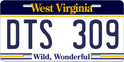 WV license plate DTS309