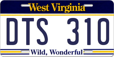 WV license plate DTS310