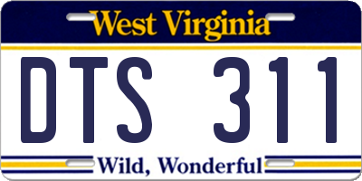 WV license plate DTS311