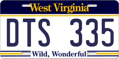 WV license plate DTS335
