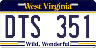 WV license plate DTS351