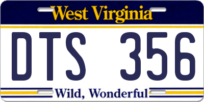WV license plate DTS356