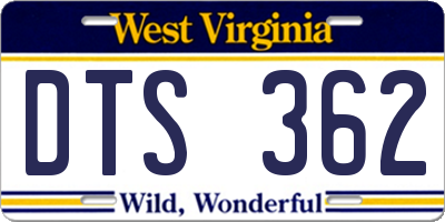 WV license plate DTS362