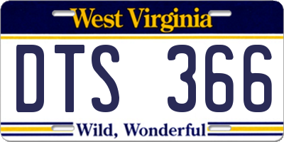 WV license plate DTS366