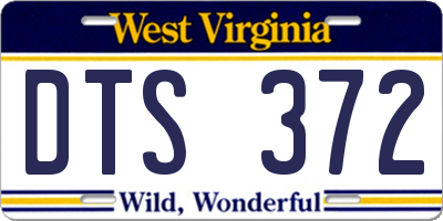 WV license plate DTS372
