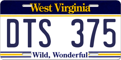 WV license plate DTS375