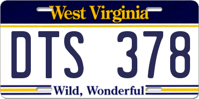 WV license plate DTS378