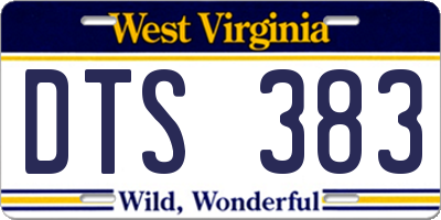WV license plate DTS383