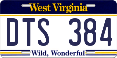 WV license plate DTS384