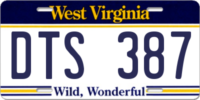 WV license plate DTS387